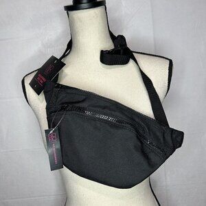 No Boundaries Adjustable Belt Bag Fanny Pack One Size Black Double Zip NEW